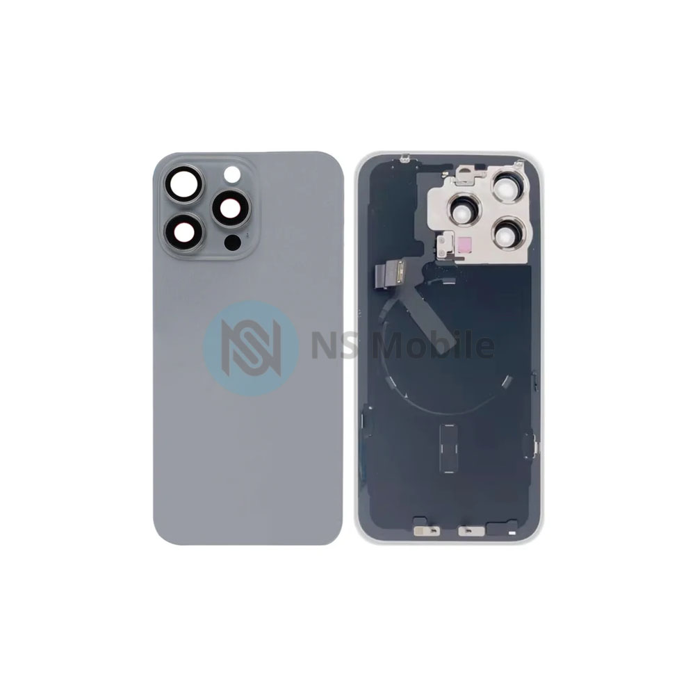 Vitre Arrière + Induction complète iPhone 15 Pro Max Gris
